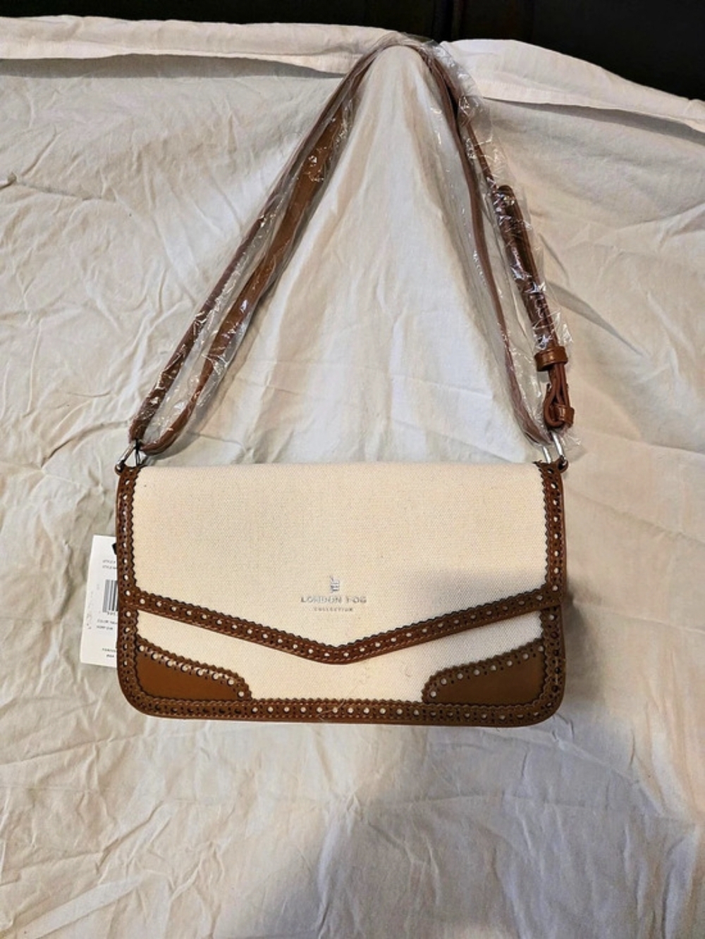 London Fog Shoulder Bag in Brown & Beige